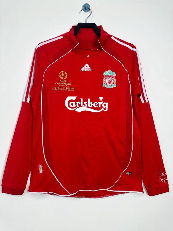 Retro Liverpool Home Long Sleeve UEFA Champions 1:1 Quality Soccer Jersey   2006-2008