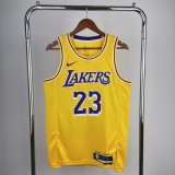 Los Angeles Lakers Yellow #23 James  round neck 1:1 Quality NBA Season Jerseys  2023