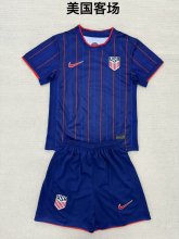 Usa Away Kids 1:1 Quality Soccer Jersey   25-26 (16-2XL)