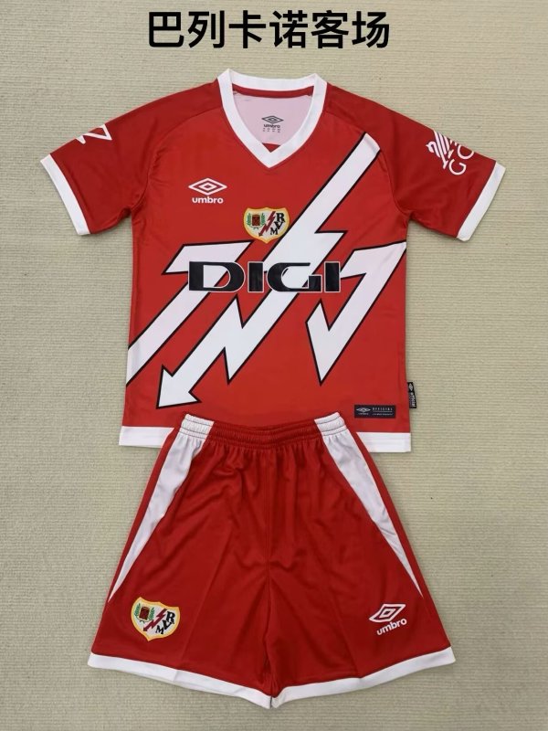 Rayo Vallecano away kids 1:1 Quality Soccer Jersey   24-25