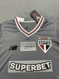 Sao Paulo Training Grey women fans 1:1 Quality Soccer Jersey 25-26