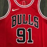Chicago Bulls Red #91 RODMAN 1:1 Quality NBA  Season Jerseys  75 Year