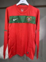 Retro  Portugal Home  Long Sleeve  Player   1:1 Quality Soccer Jersey 2010