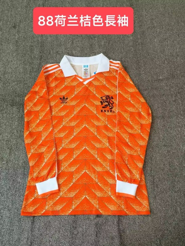 Retro Netherlands Home long 1:1 Quality Soccer Jersey  1988