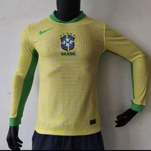 Brazil Home Long Sleeve Player 1:1 24-25