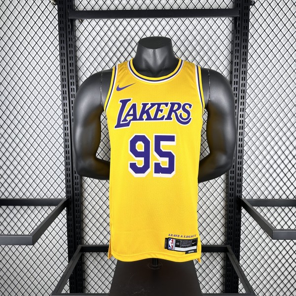 Los Angeles Lakers Yellow #95 TOSCANO 1:1 Quality NBA Season Jerseys 2023