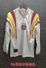 Retro Spain Away Long  Sleeve 1:1 Quality Soccer Jersey   1996