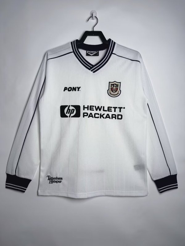 Retro Tottenham home long 1:1 Quality Soccer Jersey  1997-1999