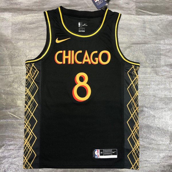 Chicago Bulls City Edition  Black #8 LAVINE 1:1 Quality NBA  Season Jerseys  2021