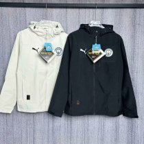 Manchester city  Windbreaker  Interchange Jacket Black  White 1:1 Quality Soccer Jersey  25-26