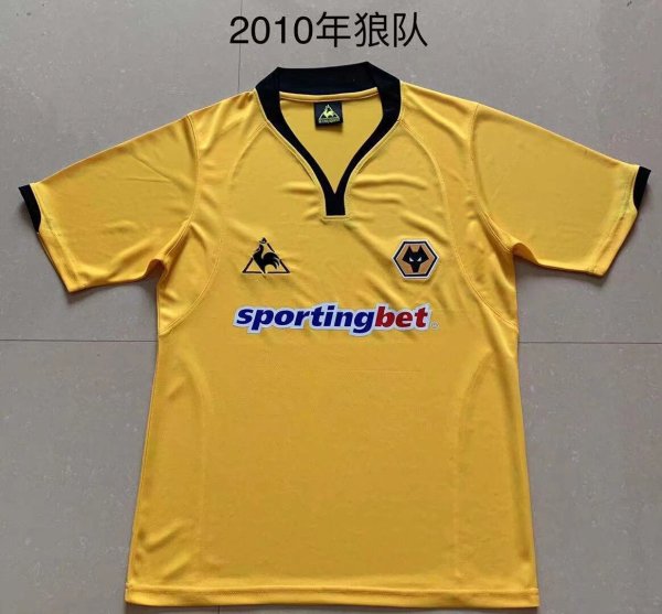 Retro Wolves home Fans  1:1 Quality Soccer Jersey  2010