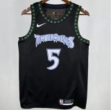 Timberwolves EDWARDS #5 Black Retro NBA Jerseys 24-25