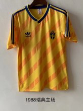 Retro Sweden Home 1:1 Quality Soccer Jersey   1988