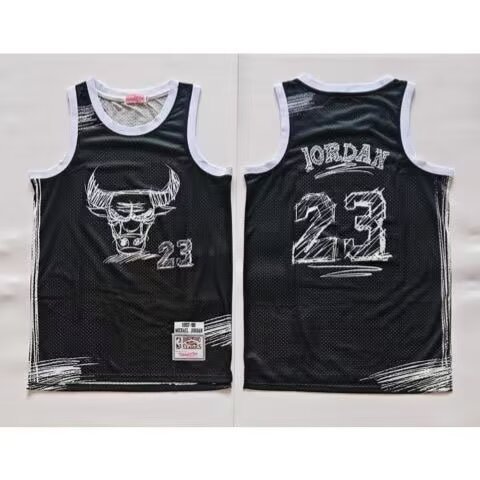 Chicago Bulls hand-drawn  sketch Black #23 JORDAN 1:1 Quality NBA  Season Jerseys 2026