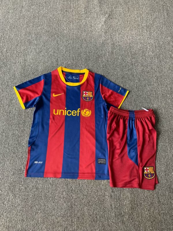 Retro Barcelona home kids  1:1 Quality Soccer Jersey  Quality Soccer Jersey  2010-2011