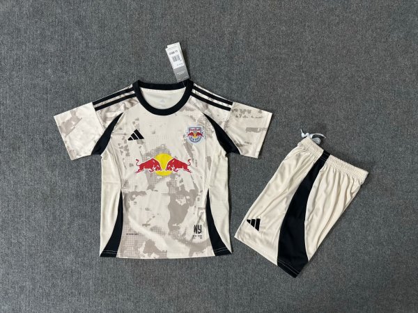 Red Bulls  away kids  1:1 Quality Soccer Jersey   25-26