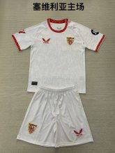Sevilla  Home  kids   1:1 Quality Soccer Jersey   24-25