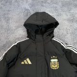 Argentina Windbreaker  Cotton clothing Jacket Black  White 1:1 Quality Soccer Jersey  25-26