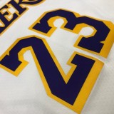 Los Angeles Lakers White V-neck  #23 JAMES 1:1 Quality NBA Season Jerseys