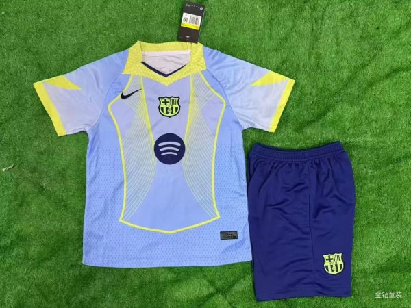 Barcelona Special Edition Blue kids  1:1 Quality Soccer Jersey  25-26