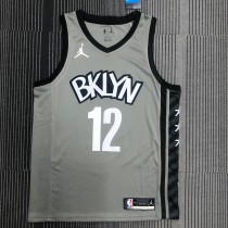 Brooklyn Nets Grey #12 HARRIS 1:1 Quality NBA  Season Jerseys 75 Year