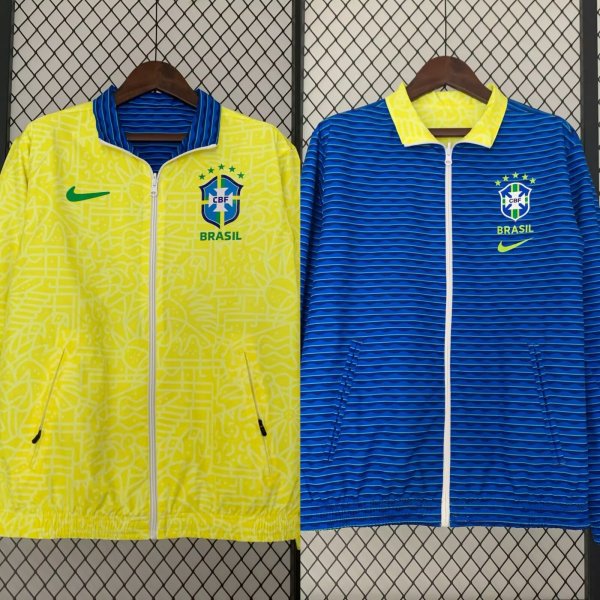 Brazil Two-sided  Windbreaker 1:1 Quality Soccer Jersey 25-26