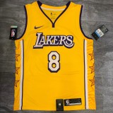 Los Angeles Lakers  V-Neck  Yellow with star  Kobe #8 BRYANT  1:1 Quality NBA Season Jerseys