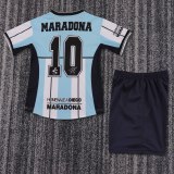 Retro Argentina Maradona Commemorative home Kids 1:1 Quality Soccer Jersey  2000