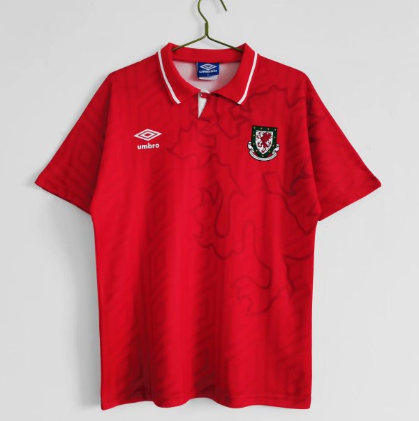 Retro Welsh home 1:1 Quality Soccer Jersey  1990-1992