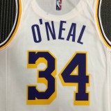 Los Angeles Lakers  75 Year  White #34 O'NEAL   1:1 Quality NBA Season Jerseys 2022