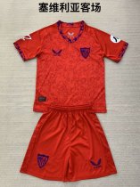 Sevilla  away kids   1:1 Quality Soccer Jersey   24-25