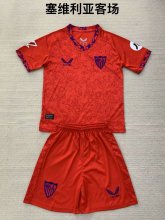 Sevilla  away kids   1:1 Quality Soccer Jersey   24-25