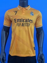 Real Madrid  Polo Fans Orange #7 RONALDO 1:1 Quality Soccer Jersey  25-26