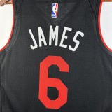 Miami Heat Black City Edition 6 James  V-neck  NBA Jerseys