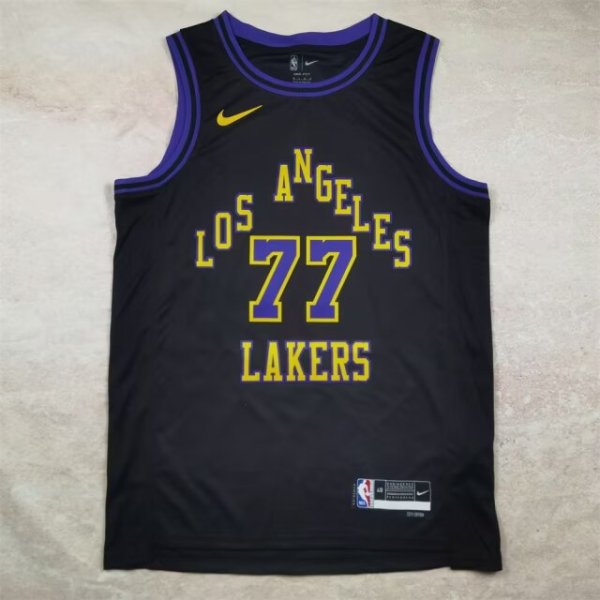 Los Angeles Lakers  City Edition Black #77 DONCIC 1:1 Quality NBA Jerseys