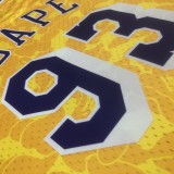 Los Angeles Lakers BAPE×M&N Yellow #93  BAPE 1:1 Quality NBA  Season Jerseys