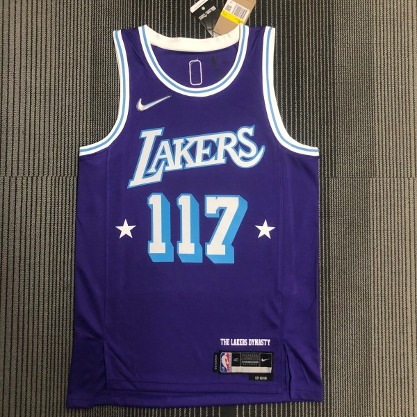 Los Angeles Lakers 75 Year Pruple #117 MASTER CHIEF 1:1 Quality NBA Season Jerseys
