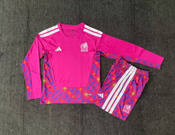Mexico Goalkeeper Long Sleeve Kids   1:1 Quality Soccer Jersey 26-27（2026）