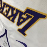 Los Angeles Lakers Kobe #24 BRYANT  White V-neck 1:1 Quality NBA Season Jerseys