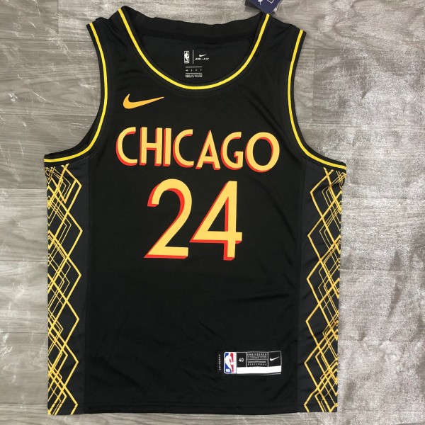 Chicago Bulls City Edition  Black #24 MARKKANEN 1:1 Quality NBA  Season Jerseys  2021