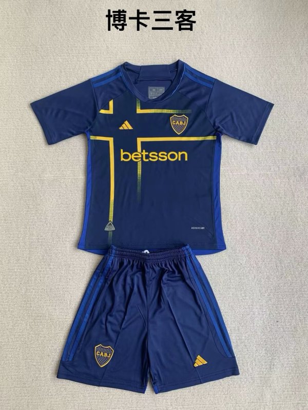 Boca Juniors fourth away kids 1:1 Quality Soccer Jersey  24-25