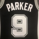 San Antonio Spurs Retro Black #9 PARKER 1:1 Quality NBA  Season Jerseys 2002-2003