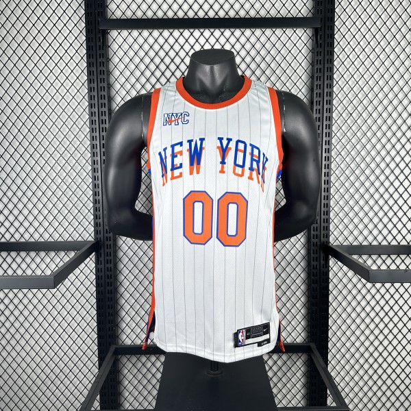 New York Knicks  White #00  CLARKSON   NBA Jerseys  2025