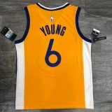 Golden State Warriors  V-neck Yellow JORDAN #6 YOUNG 1:1 Quality NBA Season Jerseys 2021