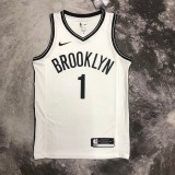 Brooklyn Nets  V-neck White #1 BRIDGES 1:1 Quality NBA  Season Jerseys