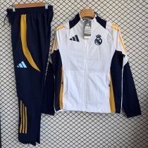 Real Madrid Windbreaker Sets With pants White 1:1 Quality Soccer Jersey  25-26
