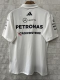 F1 Mercedes White POLO Short Sleeve Racing Suit 2025