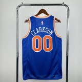 New York Knicks  Blue  #00  CLARKSON   NBA Jerseys  2023