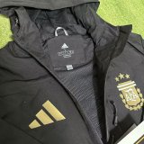 Argentina Windbreaker  Interchange Jacket Black  White 1:1 Quality Soccer Jersey  25-26