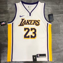 Los Angeles Lakers White V-neck  #23 JAMES 1:1 Quality NBA Season Jerseys